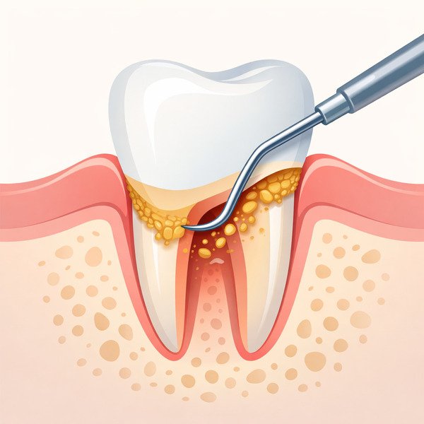 Infografía curetaje dental